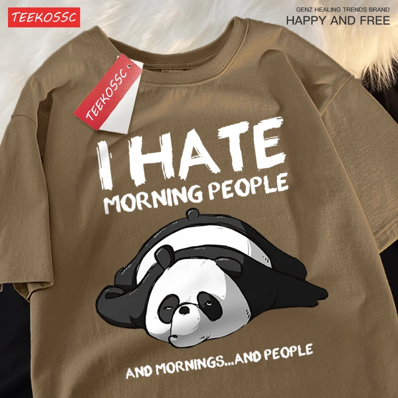 Ich hasse Morgen Menschen und Morgen und Menschen Herren bekleidung Hip Hop lose T-Shirts Mode übergroße Baumwolle Sommer T-Shirt neu