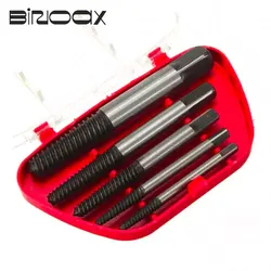 Binoax 5Pcs Screw Extractor Center Drill Bits Guide Set Broken Damaged Bolt Remover Removal Easy Out Set