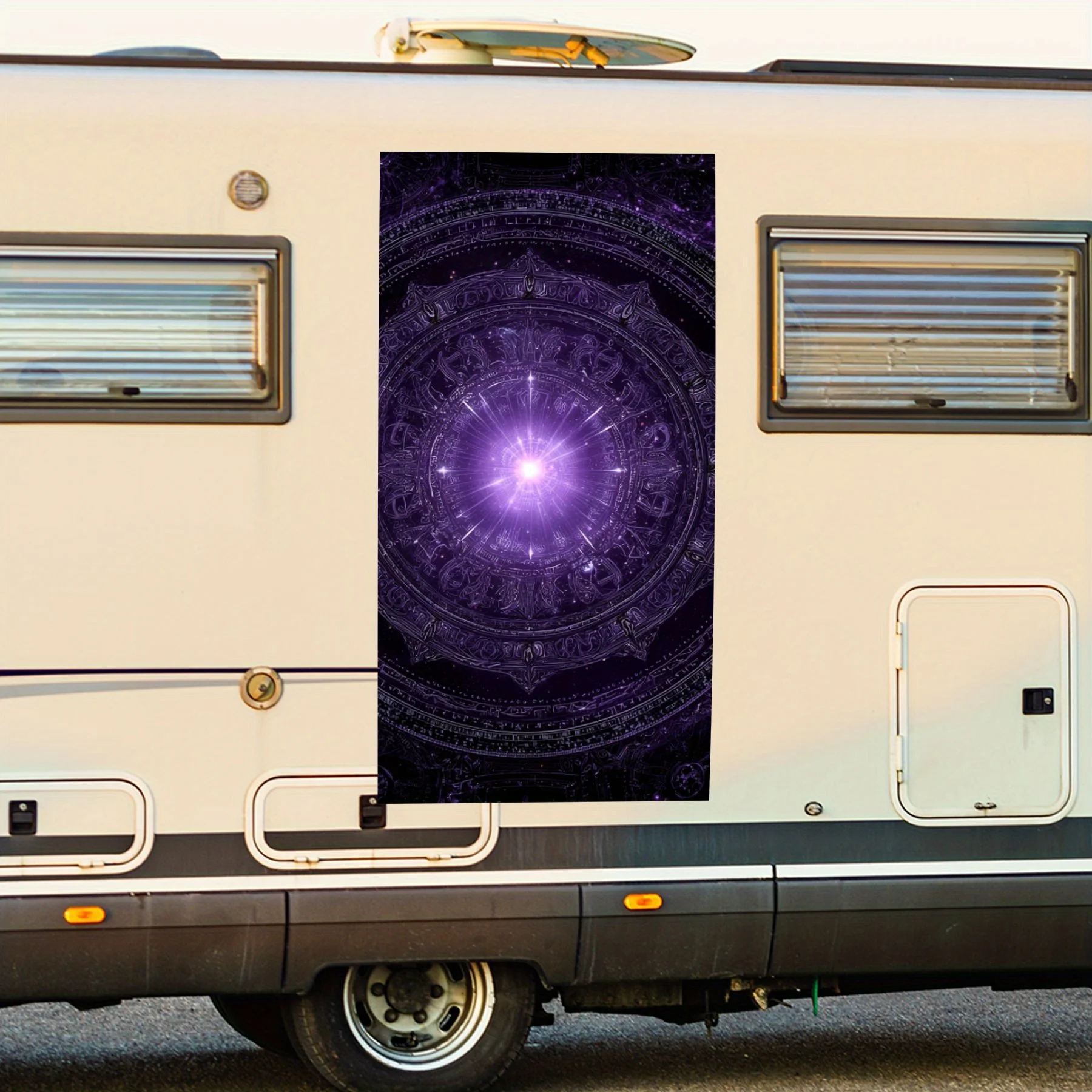 

Mysterious Purple Magic Circle, Waterproof Vinyl Decal for RV Side, Self - Adhesive Stickers to Decorate & Protect RV Body, Perf