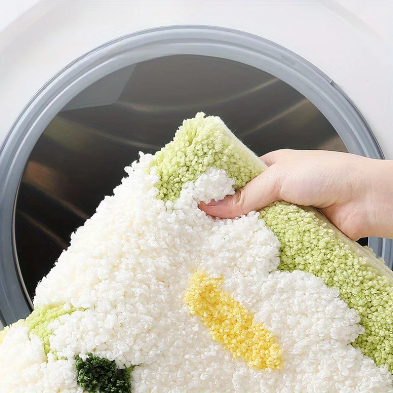 Badezimmerteppich mit Blumenmuster, saugfähig, schnell trocknend, verdickt, Badematte für Heimdekoration, frischer Stil, waschbar, hygienische Badezimmer-Bodenmatte – Detail 5
