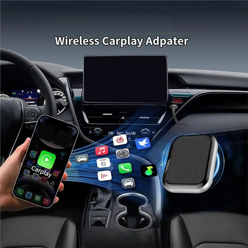 B49C Wireless Carplay Adapter 2 In 1 Android AUTO Smart AI Connectivity Box Carplay Wifi& BT5.2 LINUX OS Wired Wireless