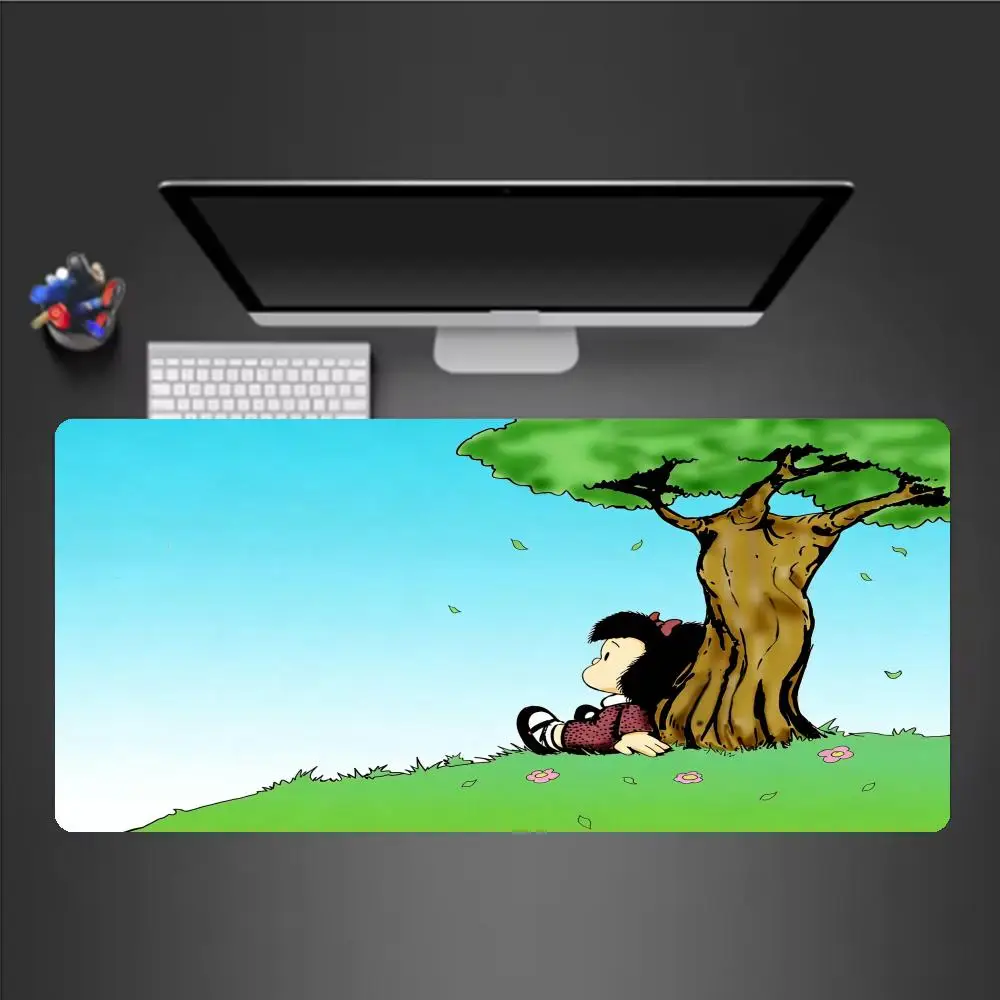 Cartoon Mafalda Cute S Mouse Pad Large Desk Mat Keyboard Ergonomic Office Rubber Game PC Non-slip Anti-fray Home Custom BestXAXC