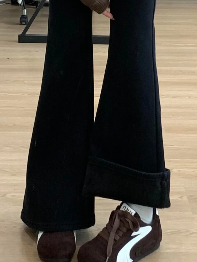 Jeans micro svasati foderati in Fce da donna invernali taglie forti dimagranti a vita alta bootcut comodi pantaloni in denim morbido