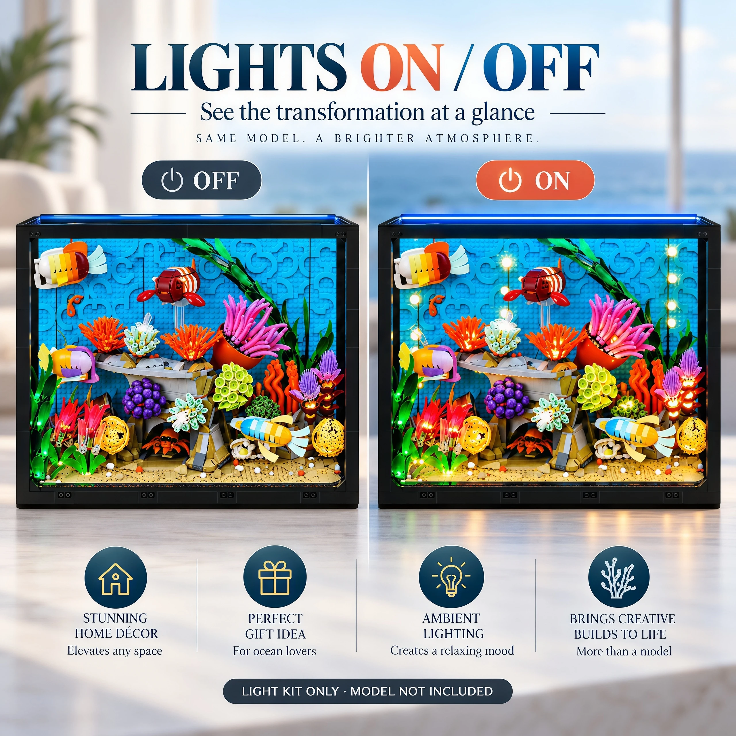 MAXCXT LED Light Set For LEGO LEGO 10366 Tropical Aquarium DIY Decorative Lamp Not Include Lego Building Blocks
