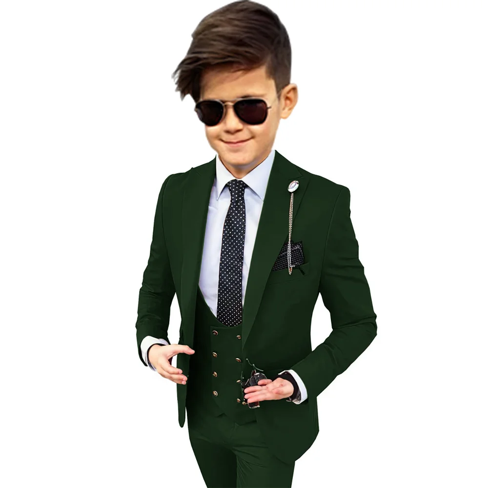 3 piece suit for kids Boys Dress Wedding Party School Event New Year Dress Jacket Pants Vest