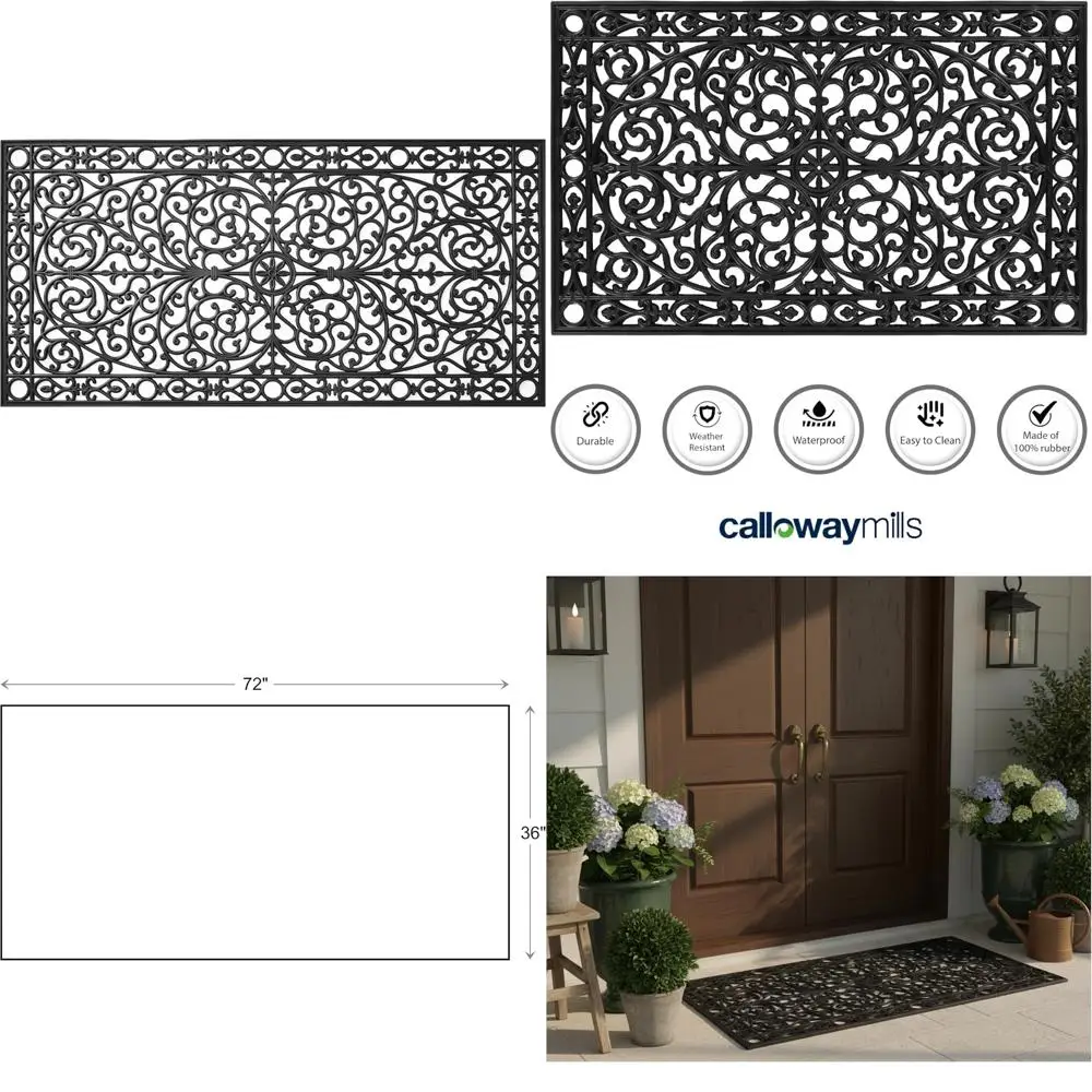 

Rubber Doormat, 3 Feet by 6 Feet, Black