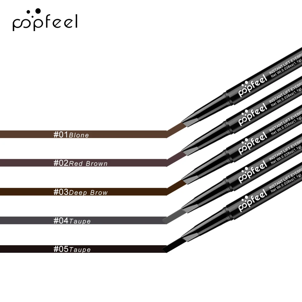 POPFEEL Waterproof Dual-Ended Eyebrow Pencil - Long-Lasting, Sweat-Resistant Formula for Defined and Structured Brows，Beginners。