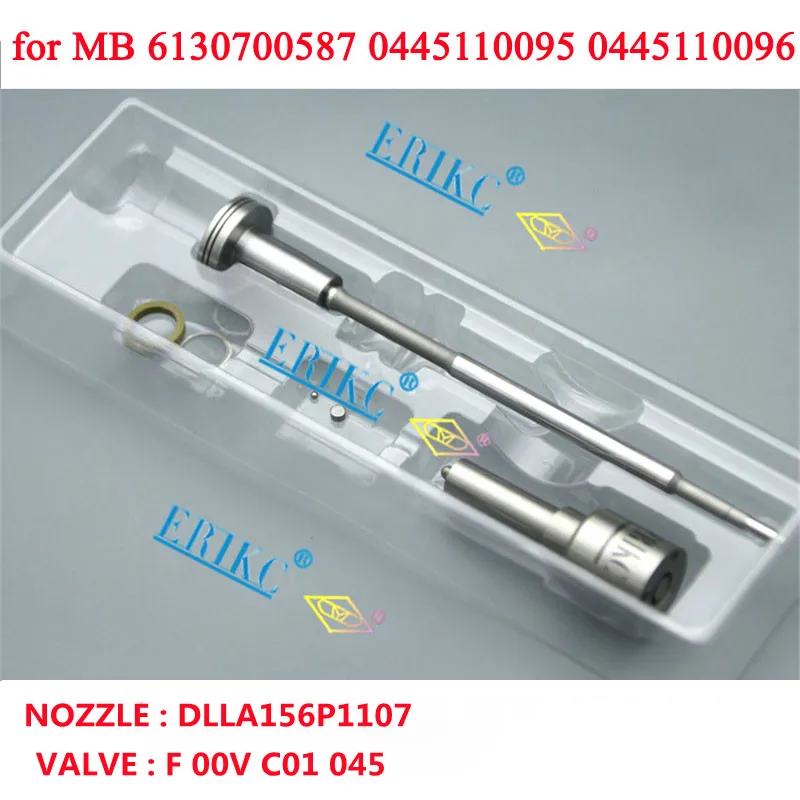 

ERIKC 0445110095 0445110096 Nozzle DLLA156P1107 0433171712 Valve F00VC01045 Injector Repair Kits For MB 0986435037 0986435038