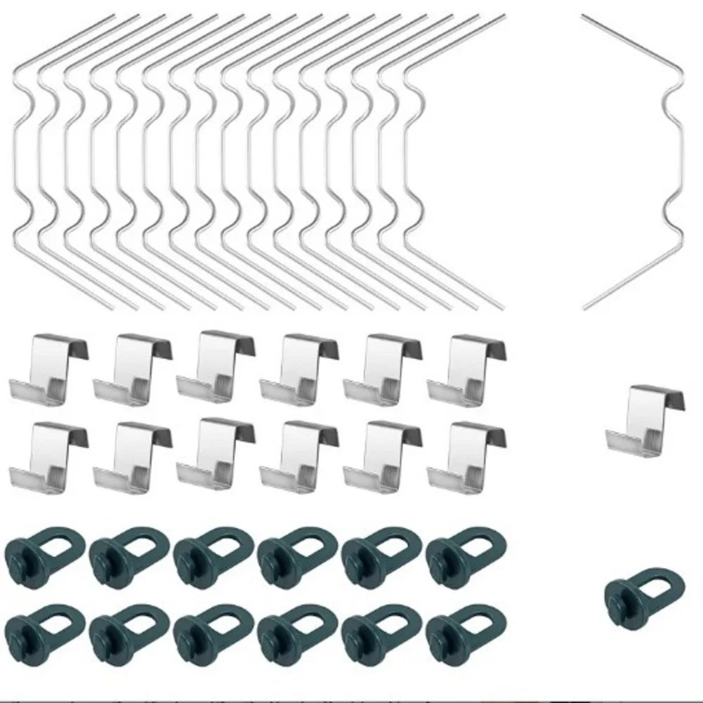 150pcs Greenhouse Glass Support Clips Stainless Steel W Shape Nails Z Shape Buckles and Round Fixing Rings for Outdoor
