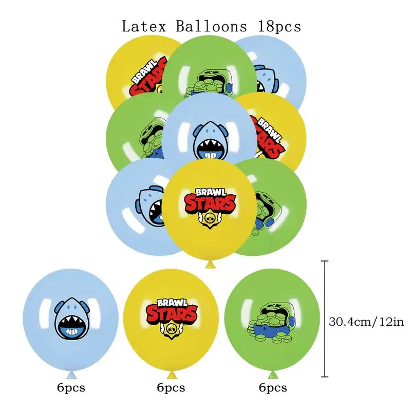 12 inch Game Brawl Thema Verjaardag Scène Decoratie Latex Ballon Party Banner Cake Vlag Brawl Sterren Decor Baby Douche Benodigdheden