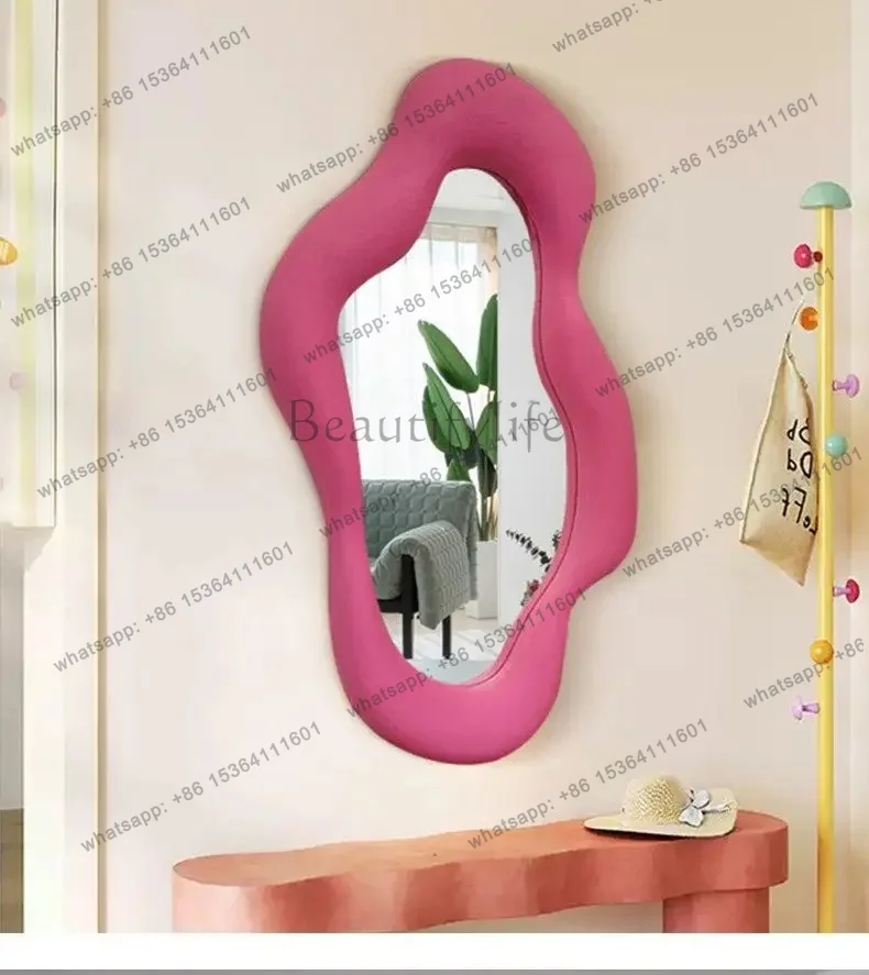 YJ French dressing mirror wall hanging irregular bathroom makeup mirror special-shaped creative art designer model