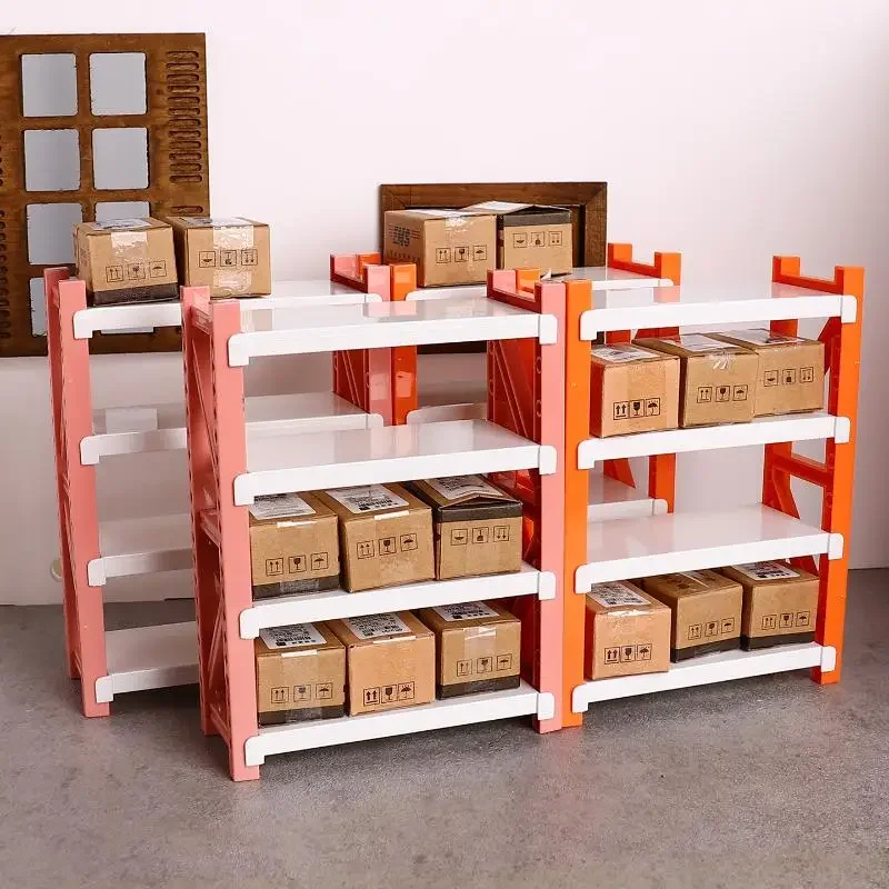 1/12 Dollhouse Simulation Storage Shelves Warehouse Racks Model Dollhouse Mini Furniture Decoration Dolls House Accessories