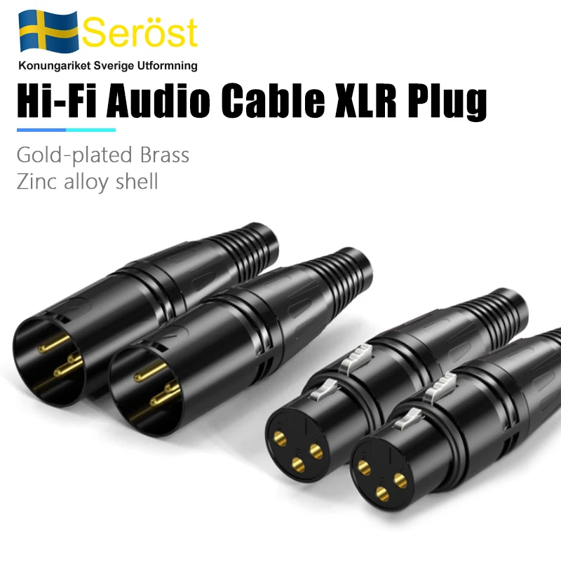 

Аудиокабель Serost KA01, позолоченный латунный 3-контактный разъем XLR «папа/гнездо», сбалансированный штекер для диаметра отверстия 4 ~ 8 мм