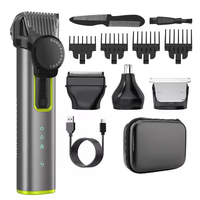 Men's Hair Clipper Cordless 4-in-1 Multifunctional Hair Trimmer 1-12 Adjustable Gears Barber Professional Beard Grooming Kit