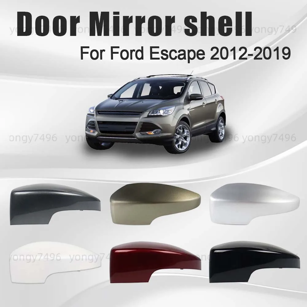 

Protective Cover Pearl White Shining Black Gold Red Door Mirror Shell For Ford Escape 2012-2019 Car Rearview Accessories Replace