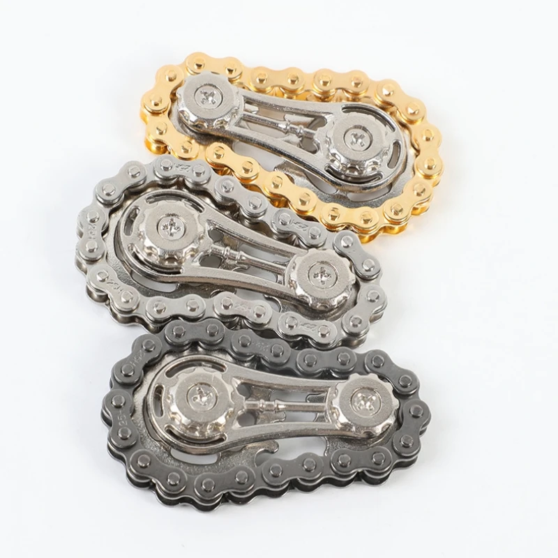 Volant d'inertie mécanique à dents de chaîne, Fidget Spinner, anti-stress, anxiété, chaînes de vélo en métal, jouets Spinner pour enfants et adultes, jouet à main