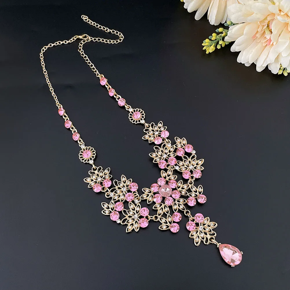 

1Set Premium Bridal Jewelry Set Crown Necklace Earring Wedding Tiara for Bride Birthday Gift Eye Catching Design