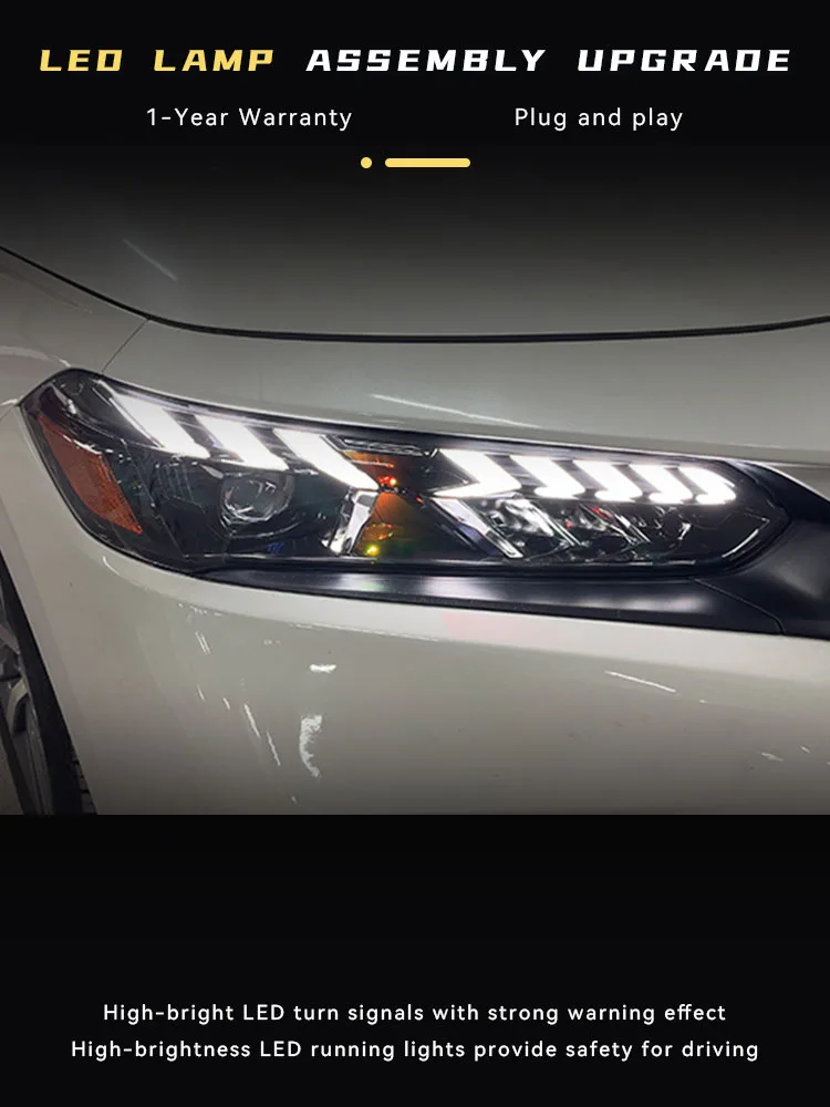 Headlight For Honda Civic G11 2022 2023 Upgrade Orange Full LED Bulbs DRL Projector Lens Signal Front Lamp Tool Accessories