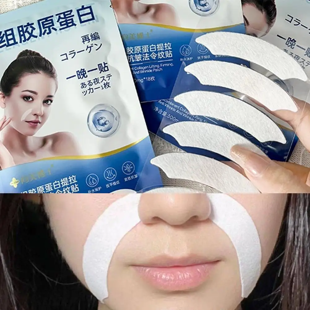 18 Patches Face Masks Facial Wrinkle Patches for Overnight to Reduce facial Wrinkles, Smile Lines,Fine Lines & Chin Wrinkles