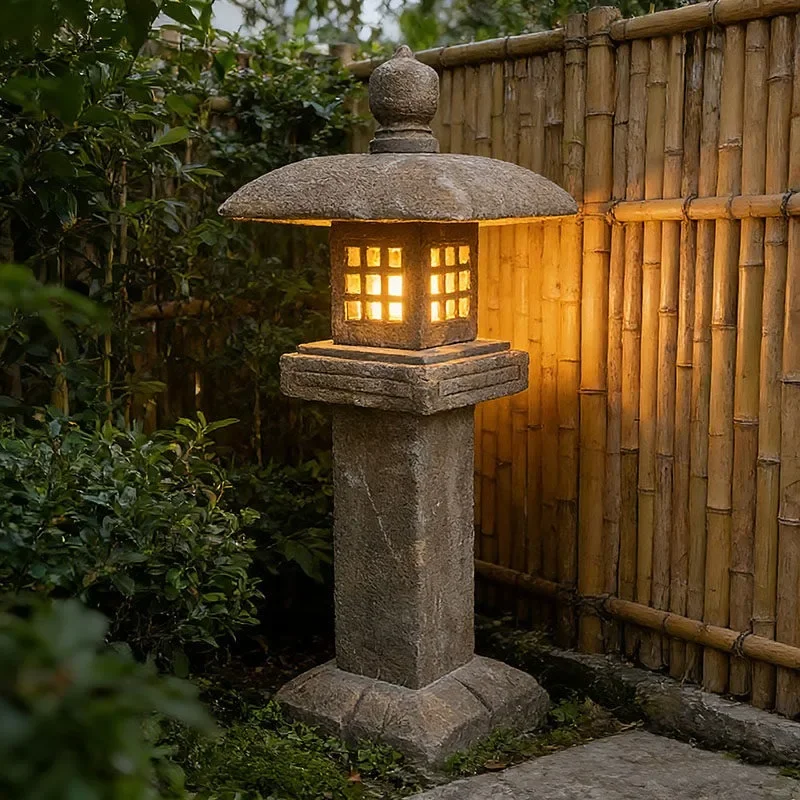Stone lantern antique palace lamp Japanese garden solar bluestone headlamp out
