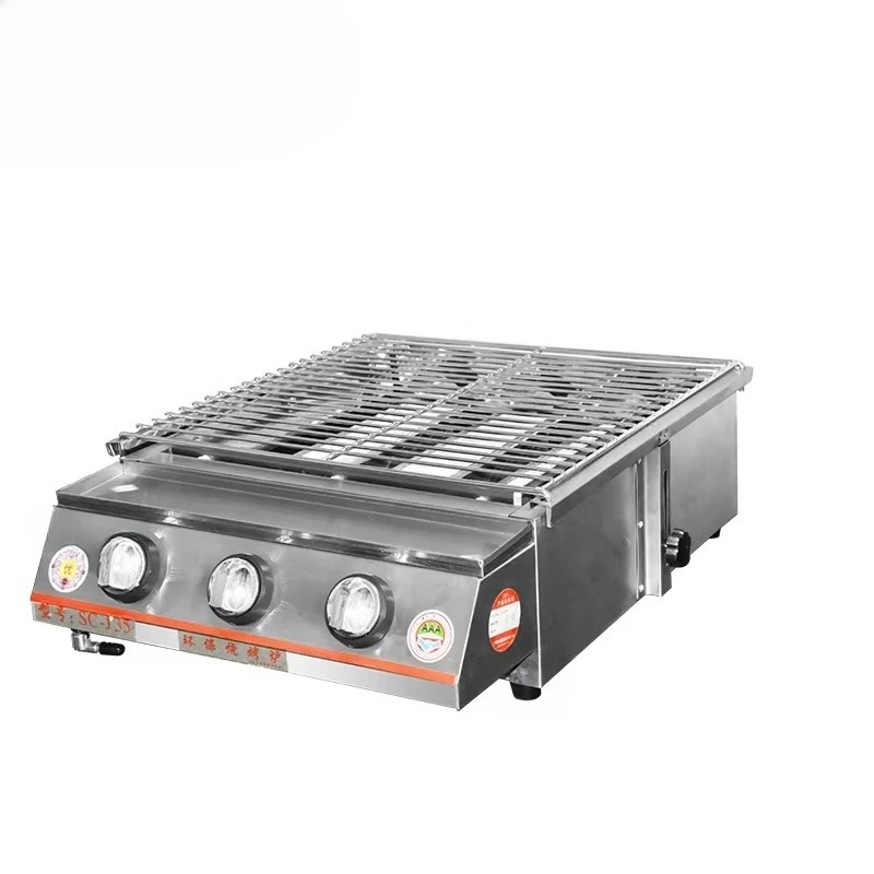

Gas Barbecue Grill Machine for Hotels & RestaurantsOutdoor Kitchen Tabletop 3-Burner
