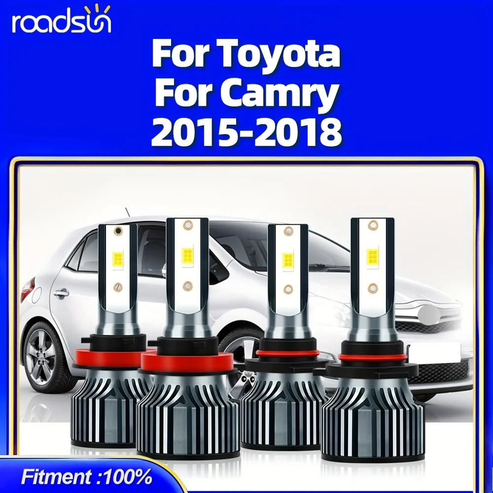 

Светодиодные фары, подходящие для Toyota Camry (2015-2018), 9005/HB3 H11, Hi/Lo Beam, 24000LM, чипы CSP, 6500K, белый, дальность молнии 200 метров