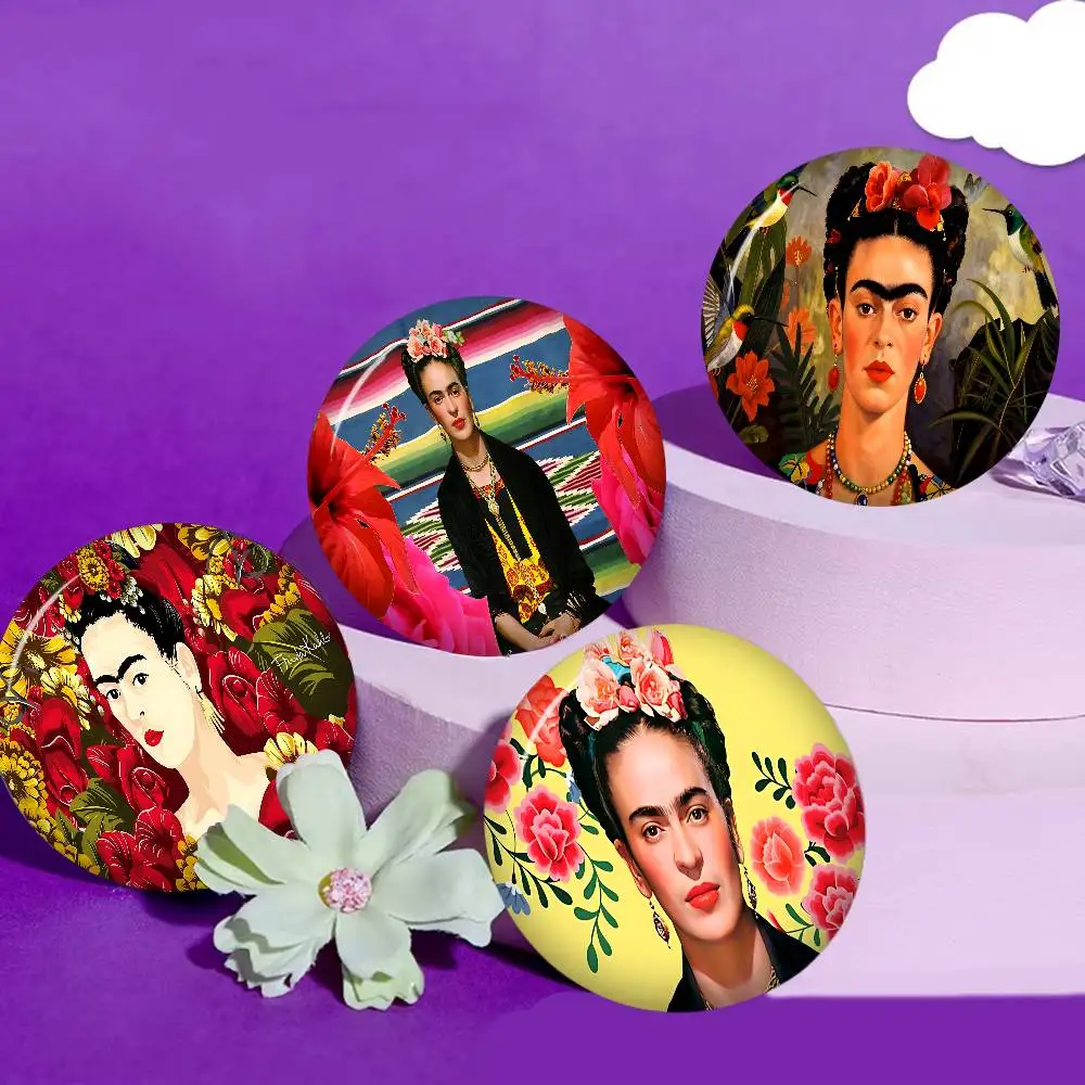 Famous Artist Frida Kahlo 58mm Cute Anime Figure Icon Badge Handmade Tinplate Brooch for Backpack Clothes Chest Ornament Gifts