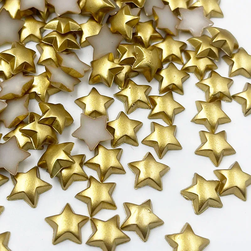 50pcs 12 mm Gold Star Flatbacks Cabochons Embellishments DIY Crafts Decorations Scrapbook Christmas Cardmaking