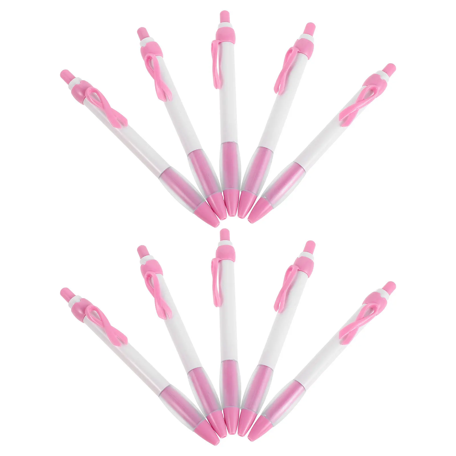 

12pcs Charity Ballpoint Pens Breast Cancer Awareness Ribbon Design Soft Grip Retractable Gel Ink Pen For Fundraiser Party Favors
