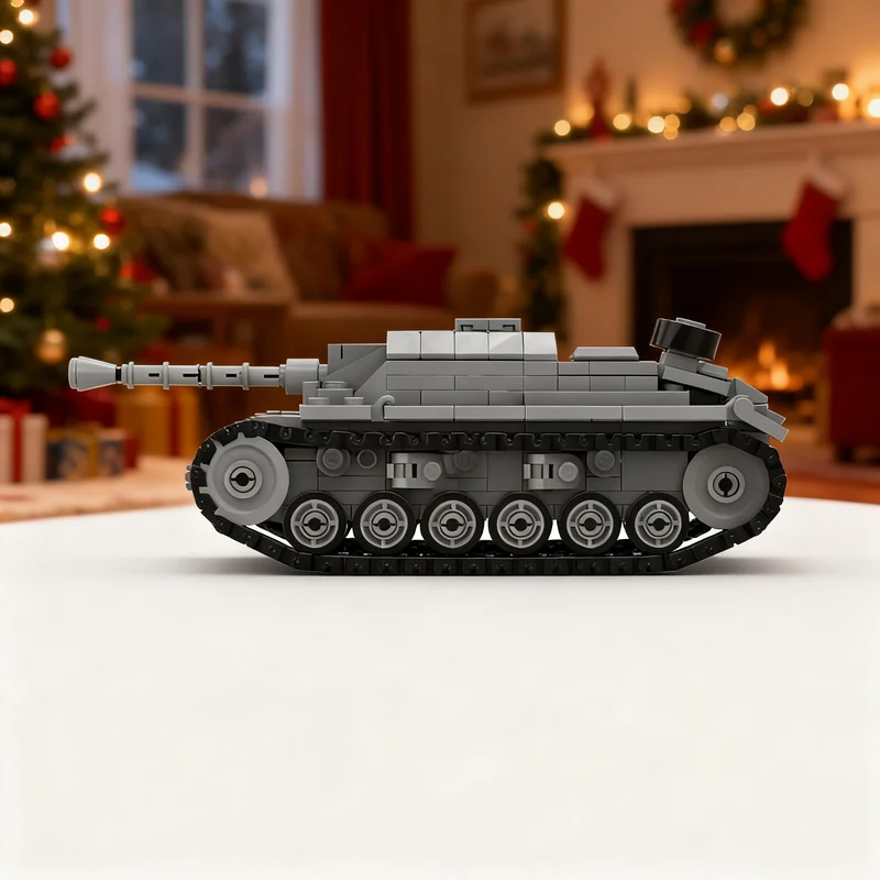 428pcs MOC BrickLink Designer Program Stug III Model Building Blocks Toy Construction Christmas Gift Assemble Art Collection
