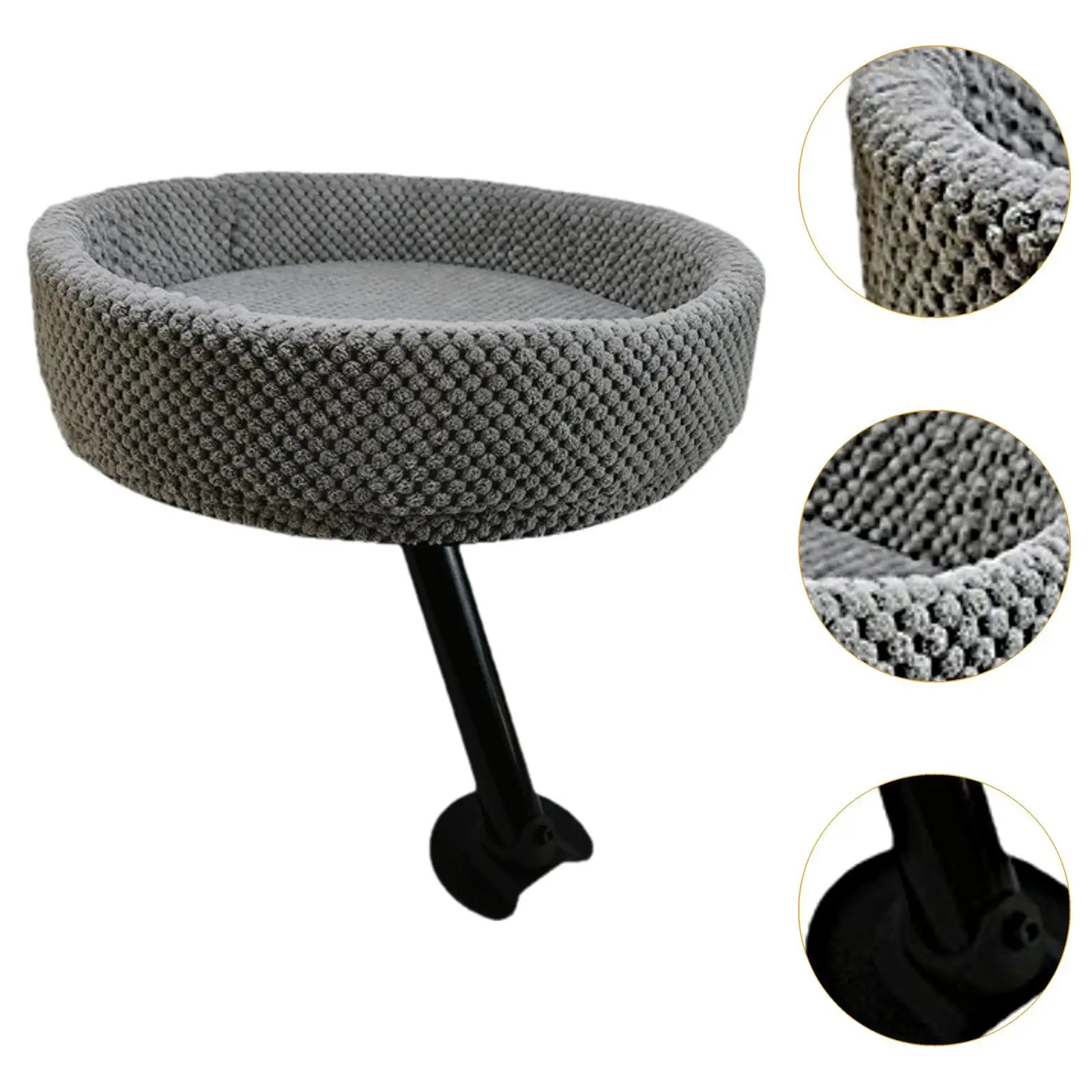 Cat Bed Desk Sturdy Stylish Soft Space Saving Desktop Cat Bed Elevated Round 360° Rotation for Office Home Side Table Study Room