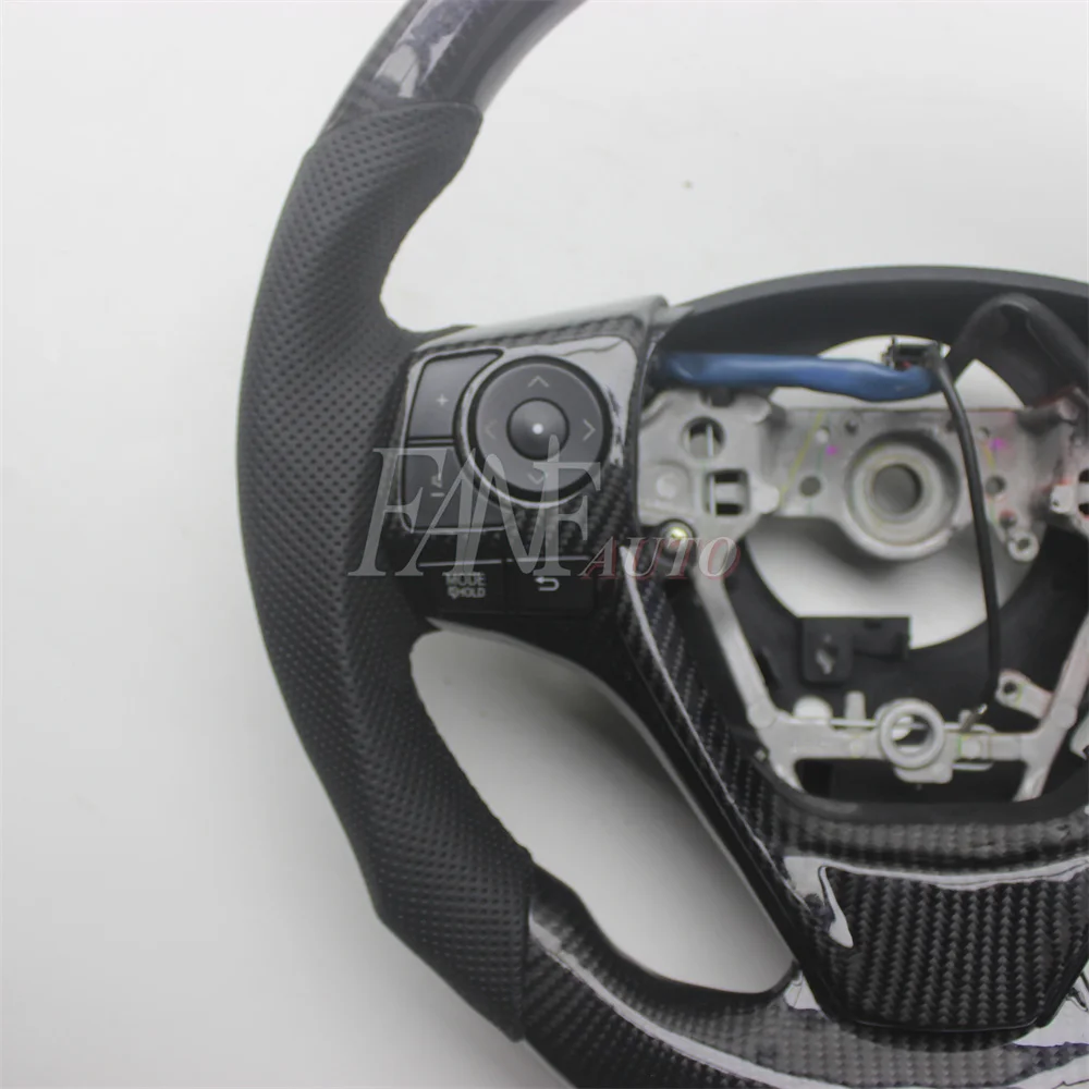 Replacement Real Carbon Fiber Steering Wheel with Leather for Toyota Rav4 2014-2018