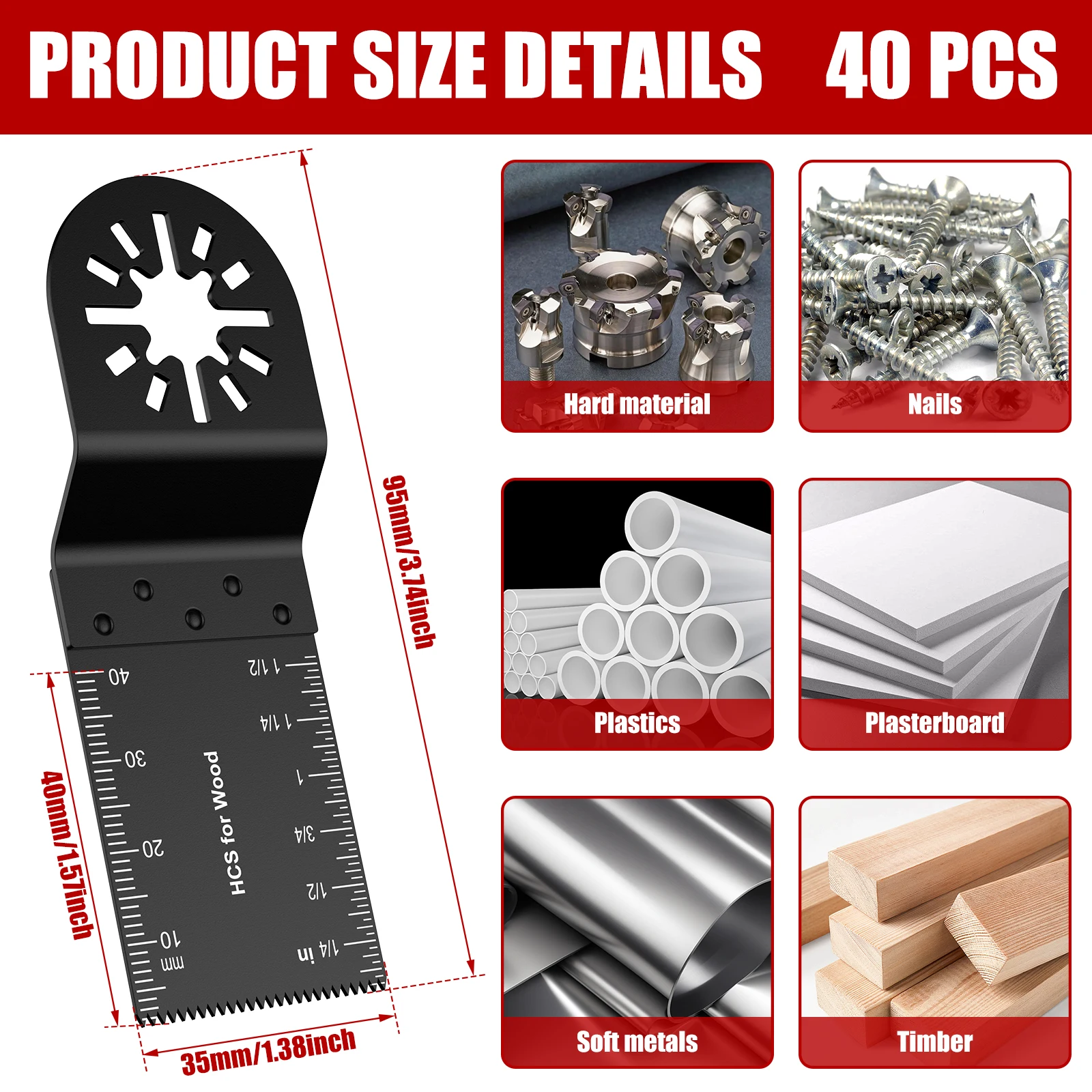 5/10/20/30/40 PCS Multi Tool Blades Oscillating Saw Blade Multi-Function Saw Blade Renovator Multi Cutter Blade For Wood Plastic