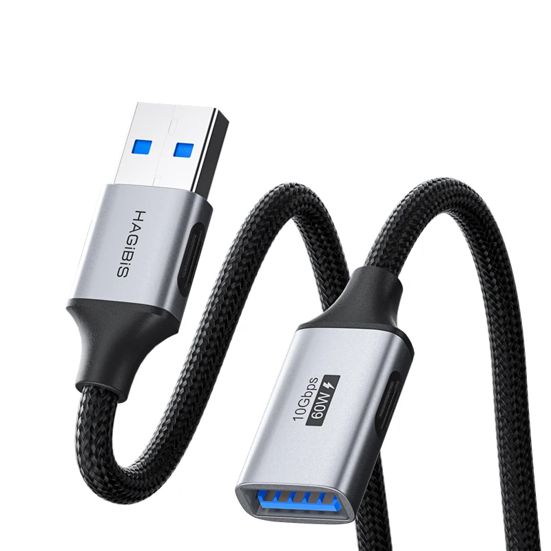 Hagibis USB Verlengkabel USB 3.2 Man-vrouw Gevlochten Hoge Snelheid Extender Cord voor Toetsenbord Muis Printer Flash Drive PC - afbeelding 2