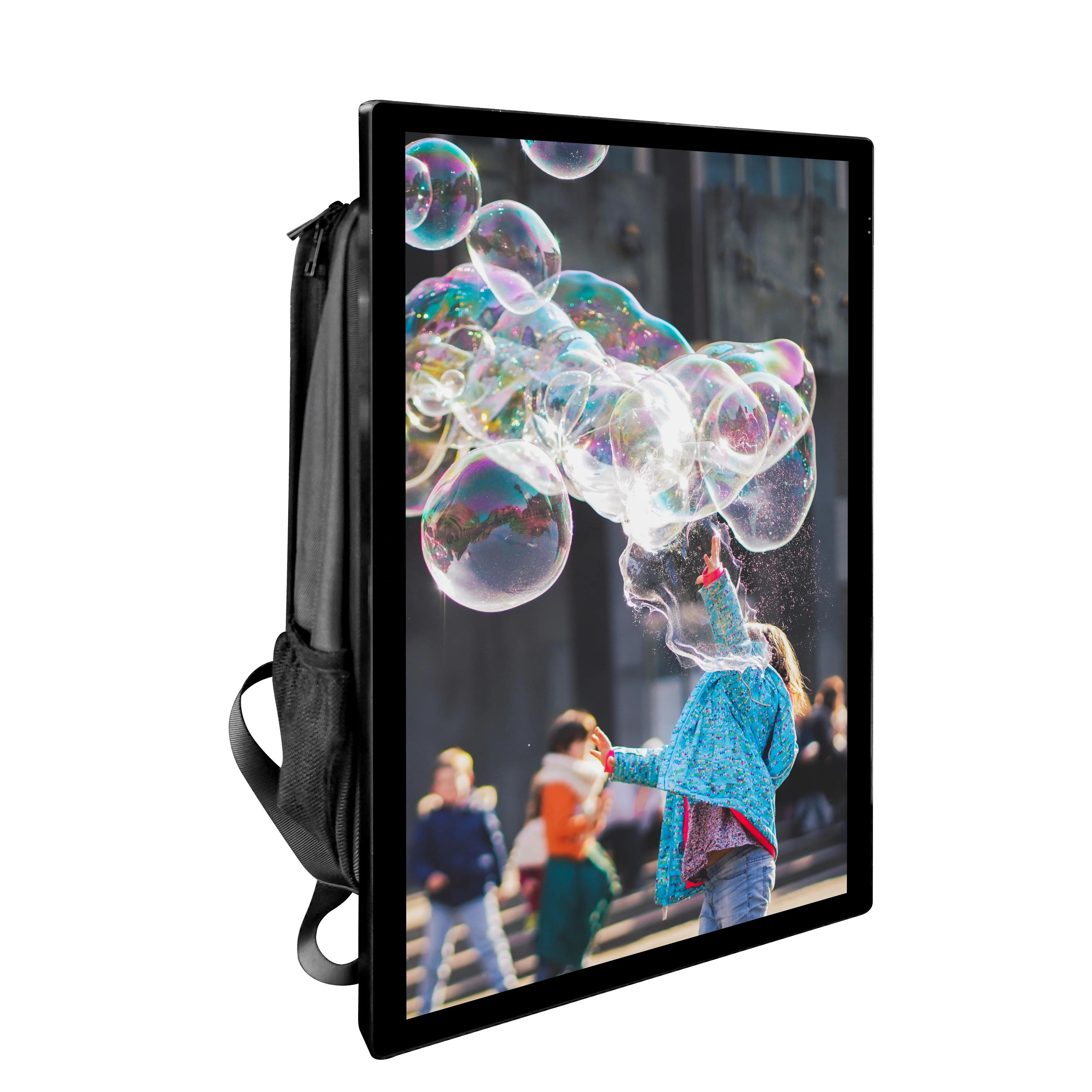 

21.5 Inch LCD Screen Backpack Billboard Android LCD Signage Human Walking Billboard for Indoor Outdoor Advertising