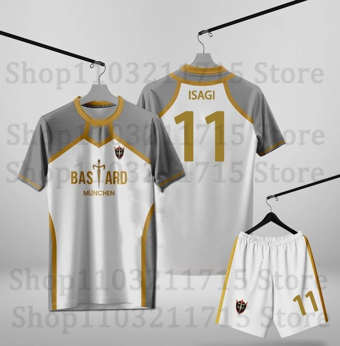 

Комплект футбольного трикотажа Blue Lock Isagi с 3D принтом Bastard Munchen, детская футболка с аниме, шорты, комплект для мужчин и женщин, спортивный костюм Y2k