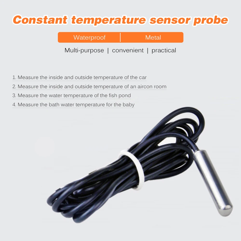 Handheld Thermometer Electronic Digital Car Thermometer Indoor Outdoor Multi-Function Thermometer Time Temperature with Probe