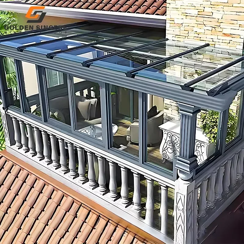 Modern Free Standing Glass Sunroom for Customized Window Waterproof Outdoor Sunroom Sunrooms and Glass Houses