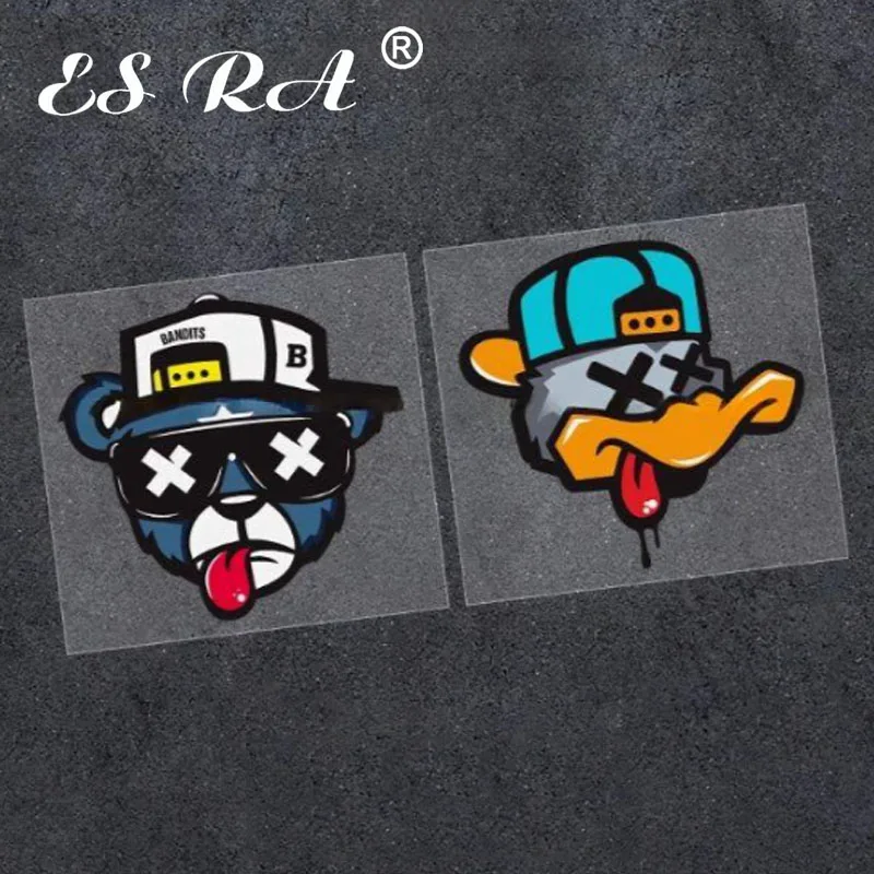 

Reflective Stickers Cartoon Animal Hip Hop Bear Duck Decals Helmet Motorcycle Tablet Waterproof Pegatinas