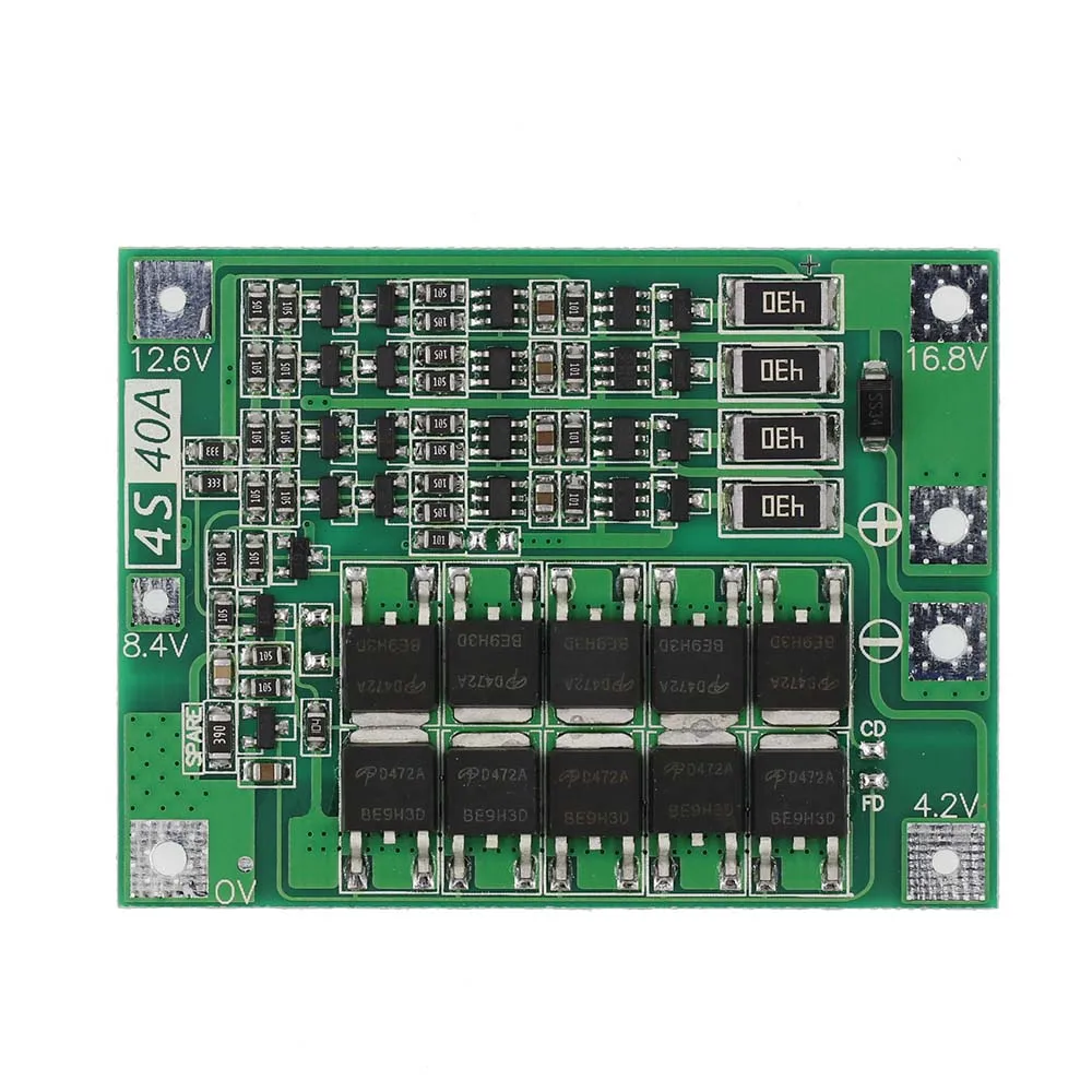 4S 40A Balanced Li-ion Lithium Battery Charger Protection Board 18650 BMS For Drill Motor 11.1V 12.6V/14.8V 16.8V Enhance Board