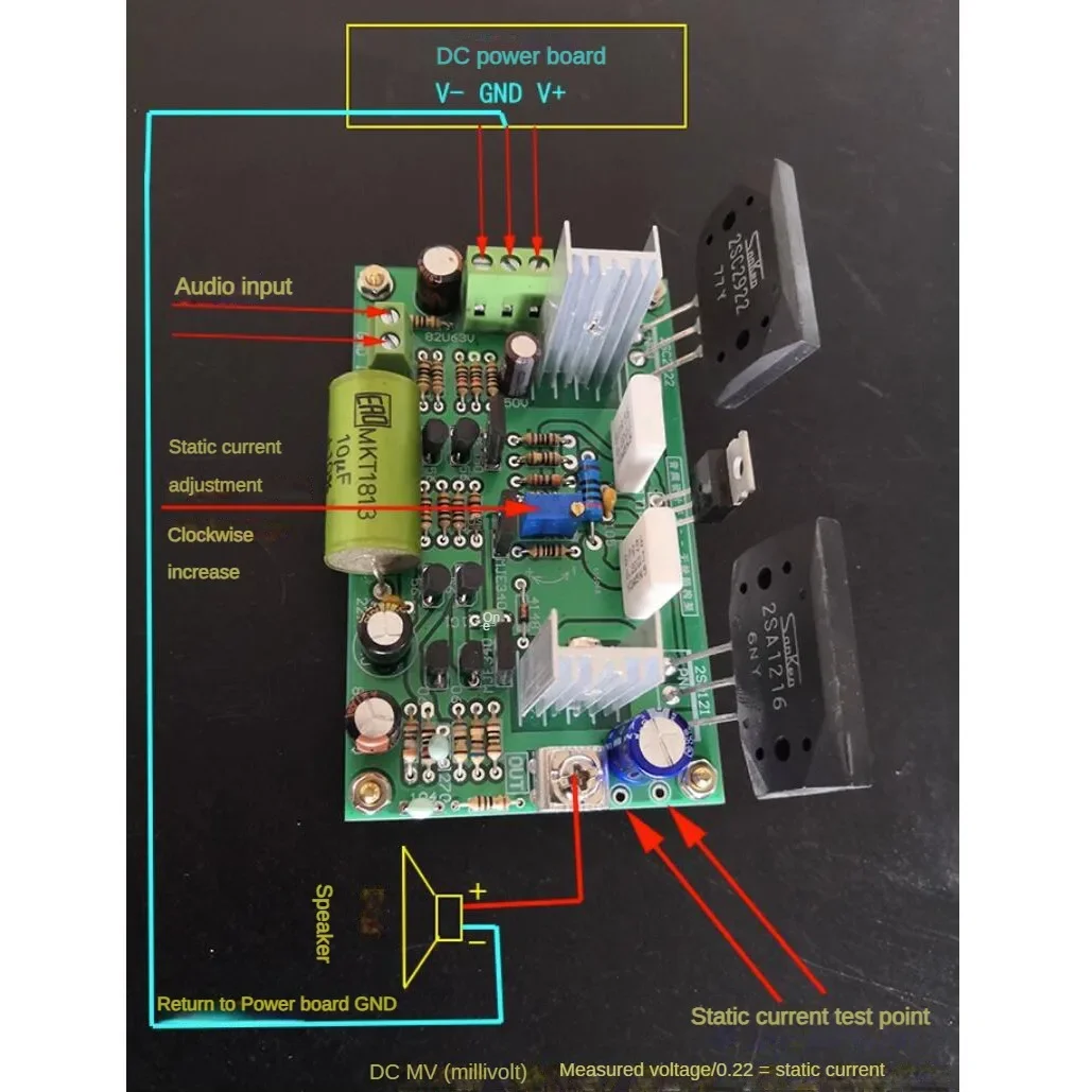 Sanken 2SC2922 2SA1216 HIFI 200W Power Amplifier Board DC24V-50V