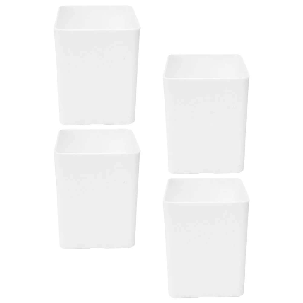 

4 Pcs Desk Pen Holder Desktop Bucket High Capacity Stationery Storage Organizer Pp Makeup Brush Pencil Container