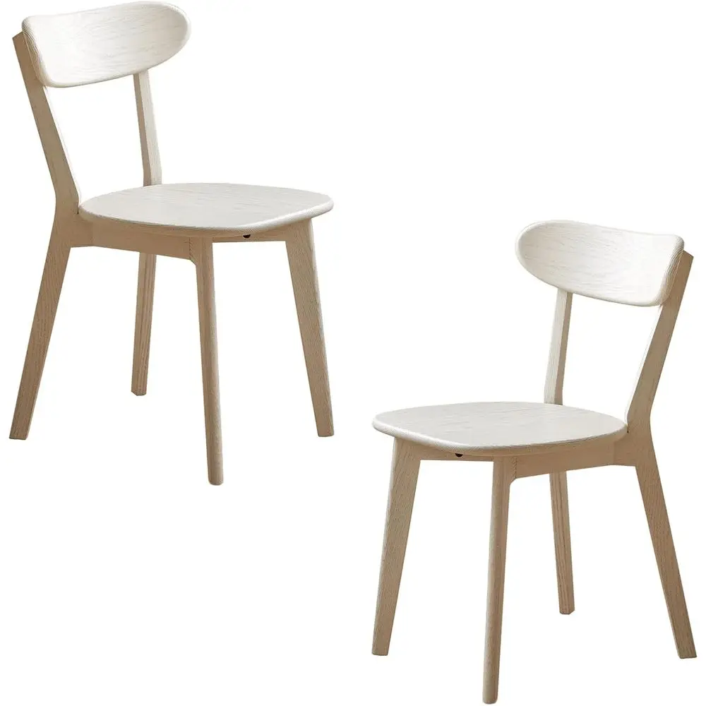 

Комплект из 2 обеденных стульев из белого дуба с ножками в форме меча для длительного использования в столовых, кафе и домашних кухнях, простая сборка.