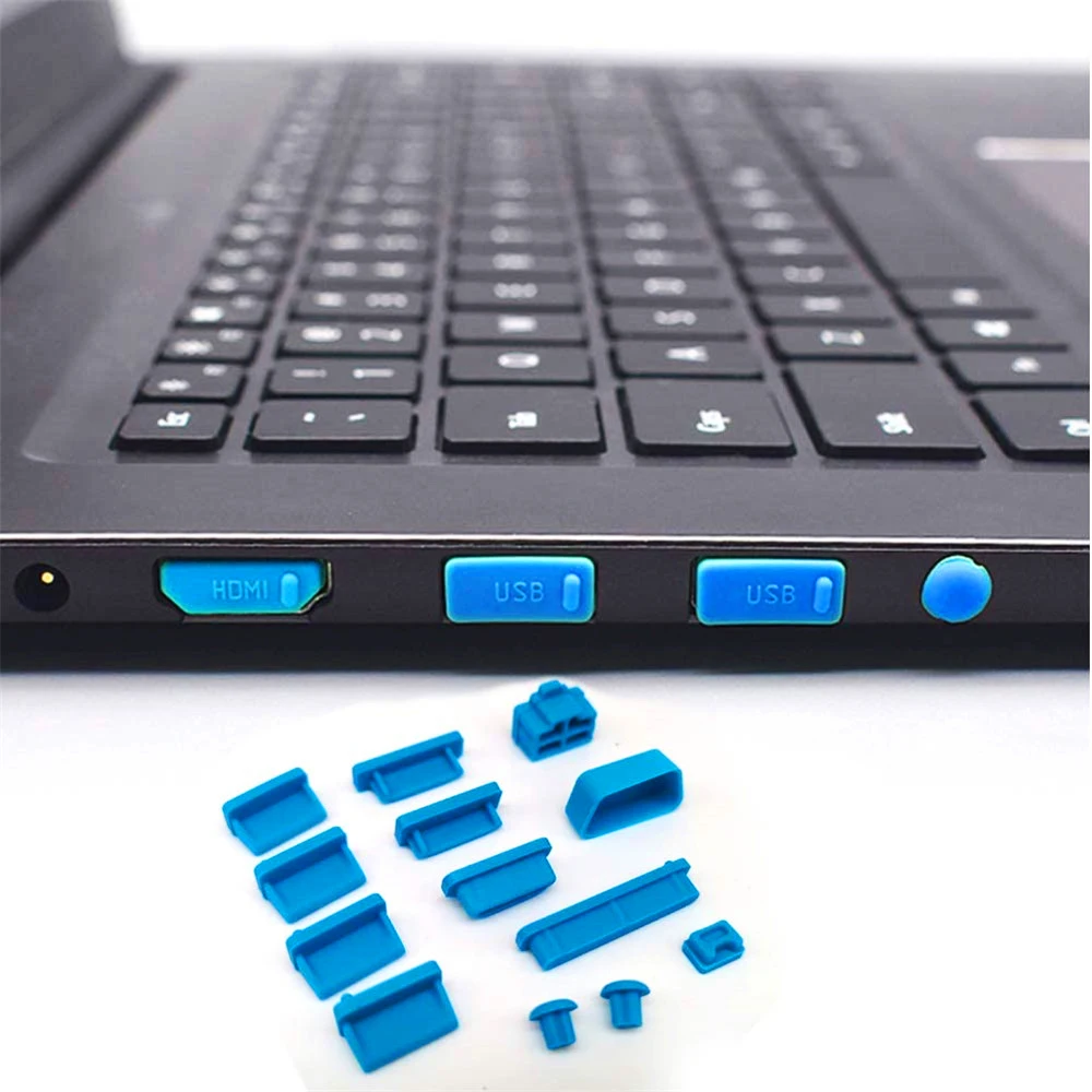 13Pcs/set  Silicone Anti Dust Plug Stopper Universal Dustproof USB Port RJ45 Interface Cover For Laptop PC Universal Plug Cover