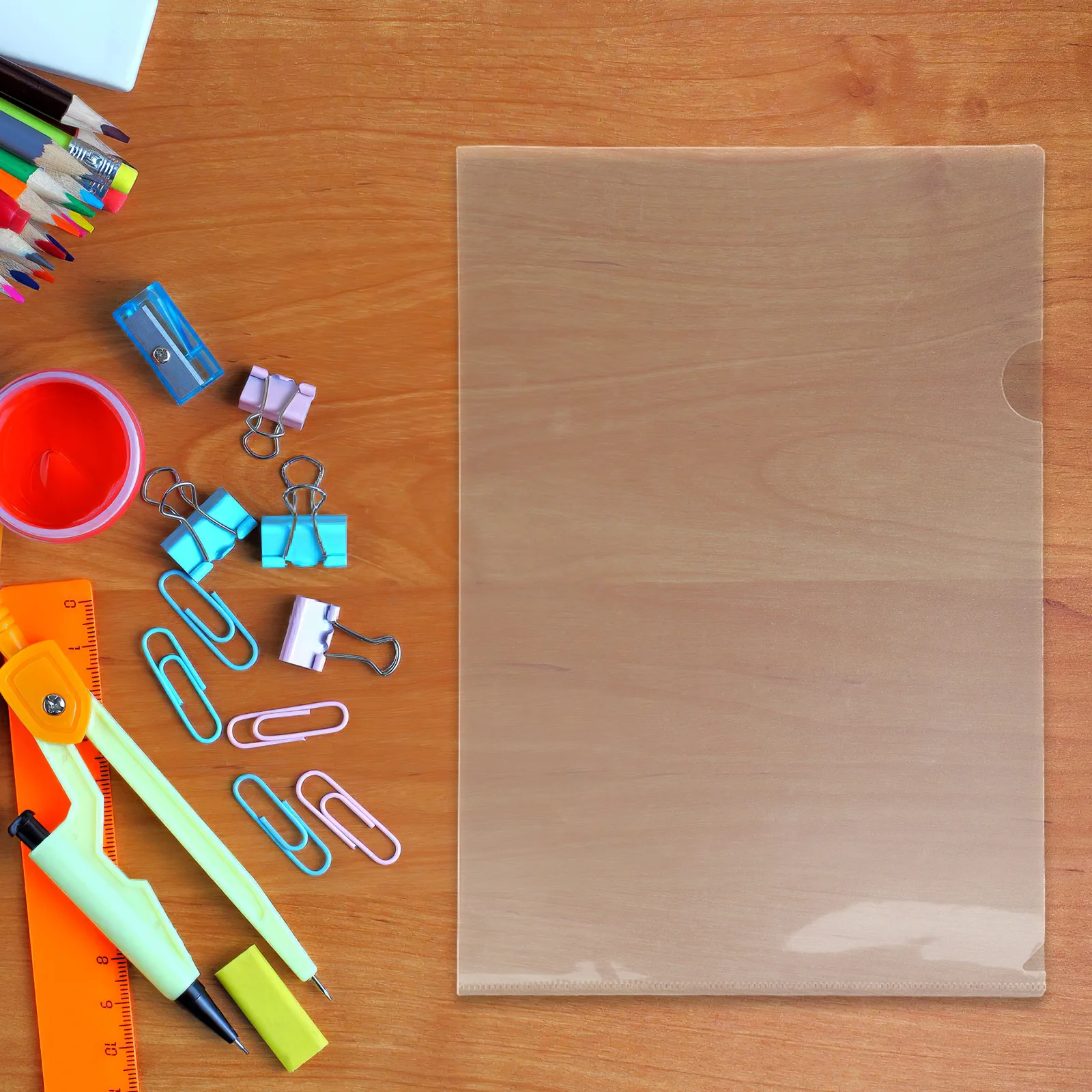 24 قطعة من مجلدات الملفات الشفافة مقاس A4 على شكل حرف L منظم من البلاستيك الشفاف لورق السفر والمكتب والمدرسة والأعمال #1