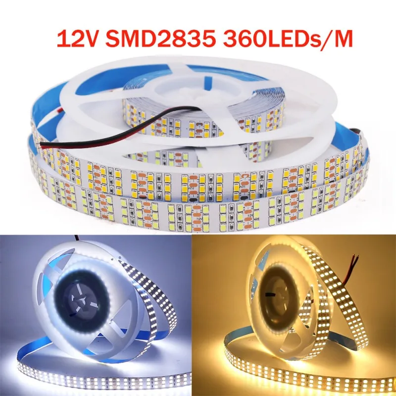 

DC12V Tirple Row 2835 LED Strip 360 Leds/m 1800 leds 16mm PCB Super Bright Warm Natural White Soft Flexible Tape LED Light 5m