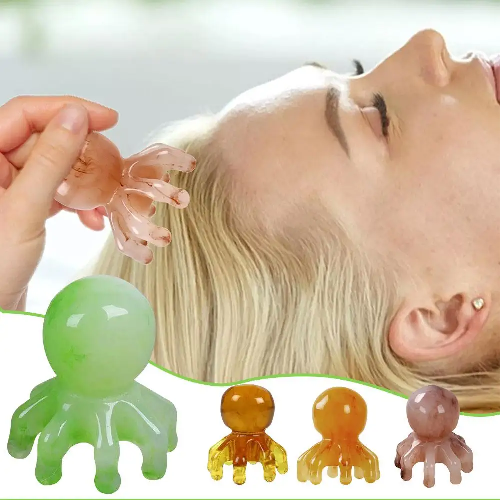 1Pcs Resin Octopus Comb Head Massager Meridian Scraping Spa Acupuncture Body Scalp Therapy Massage Home Health Tool Q2I5