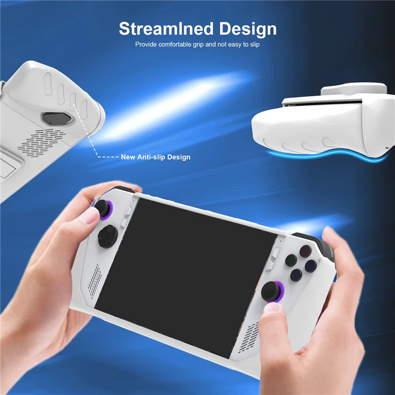 AED7-For ROG Ally Host With Stand Full Cover TPU Protective Case Removable Face Cover Drop Protection Case