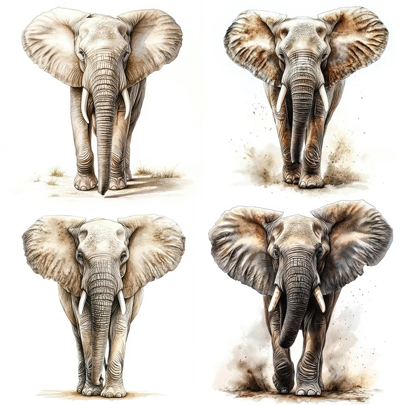 

MT889# Elephant Watercolor Stickers, Bright Wall for Home, Cabinet, Door,Toilet,Decoration Vinyl Car Decals, Outdoor Indoor Use