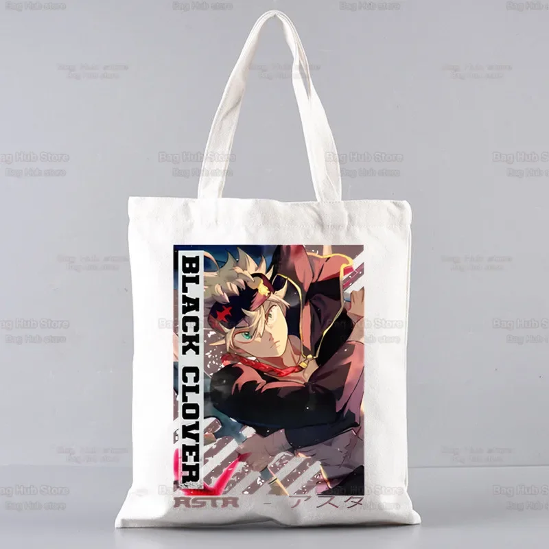 Asta Yuno Yami Sukehiro Shopping Bag Shopper Eco Canvas Cotton Japanese Anime Black Clover Shopper Bag Shoping Sacolas riutilizzabili